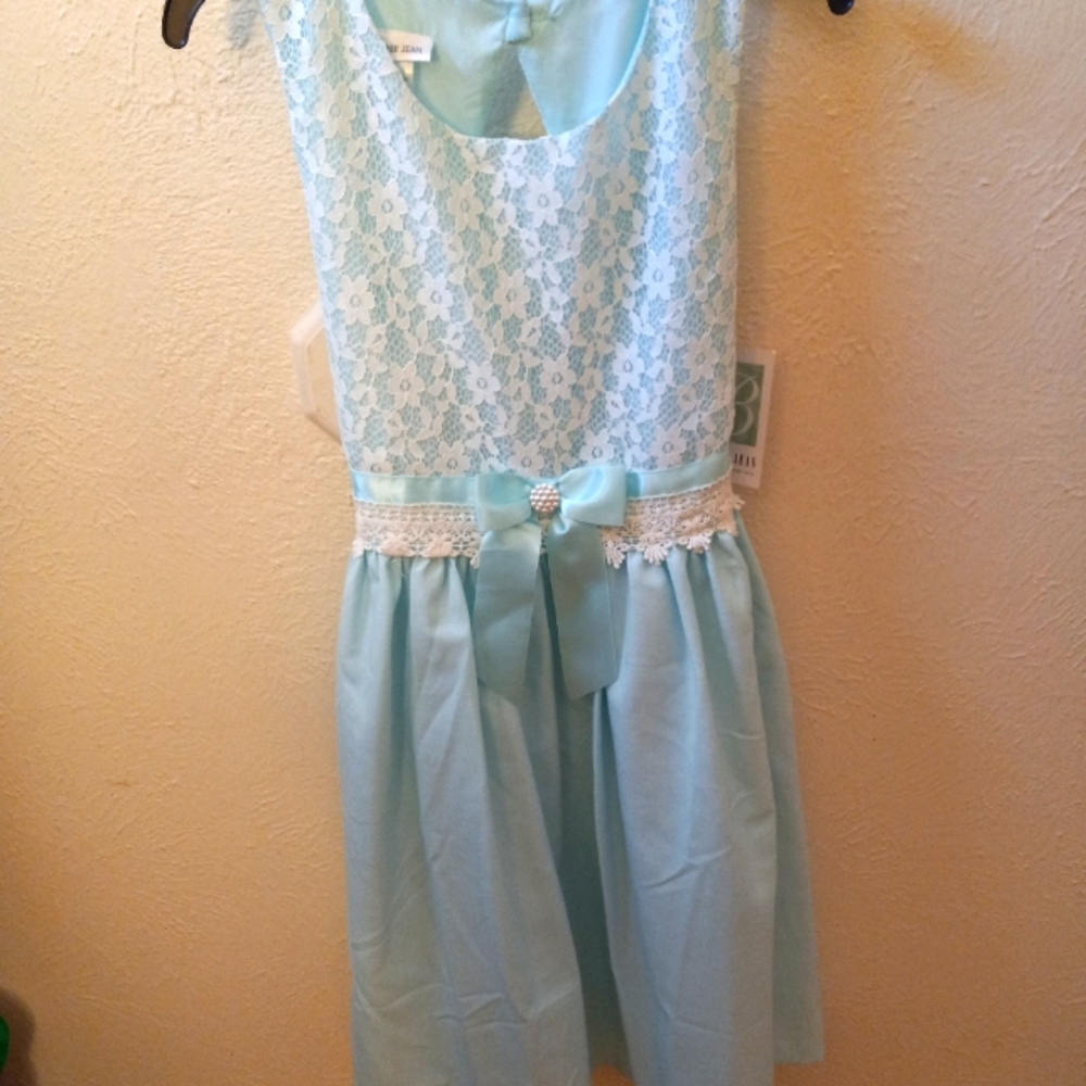 BONNIE JEAN blue and white dress